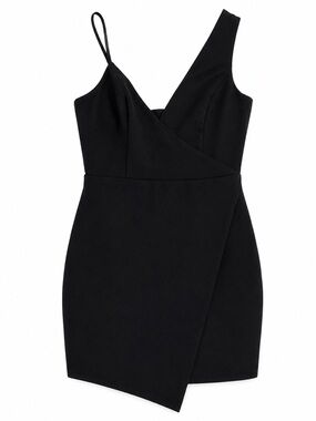NBD Black Asymmetrical One Shoulder Mini Dress Size S